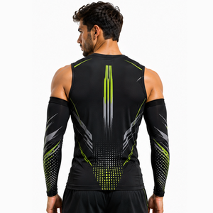 Manchons de compression athlétiques personnalisés pour hommes – Manches de protection respirantes et extensibles pour le sport, la course, le cyclisme et l'entraînement - Product Image 4