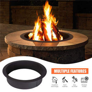 <b>Large</b> Capacity Modern Octagonal Galvanized Steel Outdoor <b>Fire</b> Ring Stable Base Heat Shield Safe Wood Fuel Clean Burning - Product Image 5