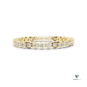 9.30 CT Yellow <b>Gold</b> Round Lab Grown Diamond Bezel Set Tennis Bracelet in 14K <b>Solid</b> <b>Gold</b> - Product Image 2