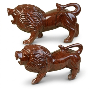 รูปแกะสลักสิงโตด้วยมือ งานฝีมือหินออนิกซ์ โมเดลสัตว์ ตกแต่งบ้าน ตรุษจีน - Product Image 1