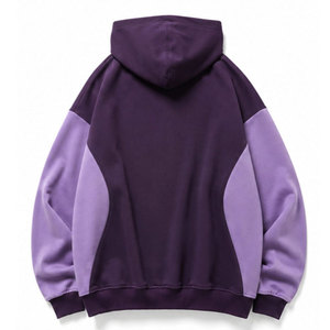 Sweat-shirt à capuche pour homme, manches raglan, couleur violette, coton French Terry, poche avant, logo, style décontracté, vêtements d'automne - Product Image 3
