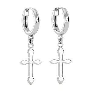 Pendientes Colgantes de Cruz Plateados, Joyería Religiosa Cristiana, Pendientes de Moda Unisex, Material de Aleación, Regalo para Ocasiones Especiales - Product Image 3