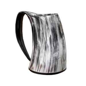 Mug à bière personnalisable en corne de buffle polie, qualité supérieure, style Viking classique, avec poignée décorative, idéal pour les fêtes et les cadeaux pour les fils - Product Image 3