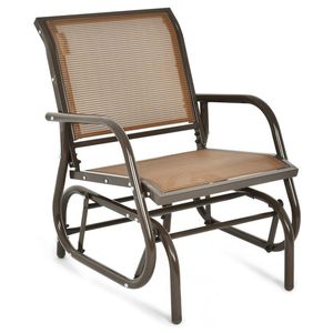 <b>Single</b> Outdoor <b>Swing</b> Glider Rocking Chair with Armrest for Patio Use - Product Image 3