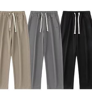 Pantalon long décontracté pour homme, coupe droite ample, séchage rapide, broderie personnalisée du logo, prix usine Chine, collection printemps-été, fin et léger. - Product Image 2