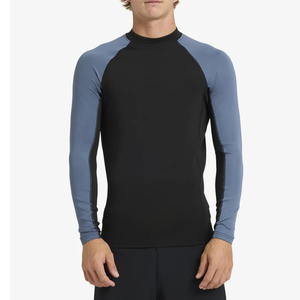เสื้อแรชการ์ดแขนยาวผู้ชาย สีตัดต่อ ผ้า Neoprene ป้องกันรังสียูวี เป็นมิตรกับสิ่งแวดล้อม ระบายอากาศได้ดี แห้งเร็ว สำหรับว่ายน้ำ - Product Image 1