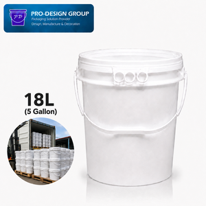 18L Plastic Resin Container with Handle and <b>Flat</b> Lid for Resin Transport, Leak-Proof Round Container - Product Image 1