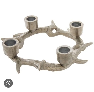 Candelabro Redondo de Níquel para Decoración de Bodas, Soporte para Velas, Decoración Navideña, Estilo Asta de Ciervo, para 4 Velas - Product Image 1