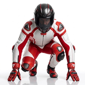Dumela Custom Color Red <b>White</b> Leather Motorcycle Racing <b>Suit</b> Full <b>Body</b> Protection Breathable All Seasons Adult Men's Custom - Product Image 5
