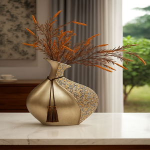 Premium hammered gold tall cylinder floor vase. Handcrafted metallic <b>interior</b> <b>accessory</b>. Available at wholesale prices. - Product Image 6