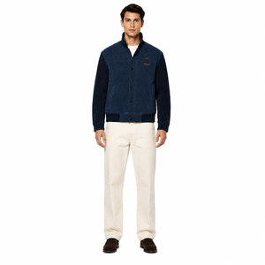 Chaqueta Blouson Personalizada para Hombre, de Gamuza de Búfalo con Paneles, Corte Relajado, Acolchada, de Cuero Resistente, OEM Sialkot, para Invierno - Product Image 1