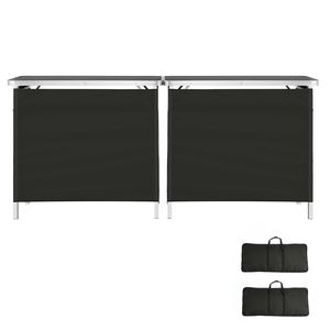 Table de bar pliante portable pour sous-sol avec étagère de rangement, jupe détachable et sac de transport, 38,6 x 15,2 x 34,3 po, lot de 2 - Product Image 1