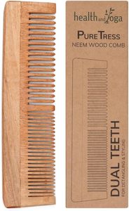 HealthAndYoga PureTress Neem Wood Dual Teeth Hair <b>Comb</b> for Women/men Durable Handmade <b>Comb</b> - Product Image 2