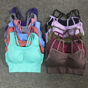 <b>Women</b> Yoga Set Racerback Sports Bra High Waist Leggings Solid Color Ribbed <b>Mesh</b> Breathable Seamless 2 Piece Set - Product Image 6