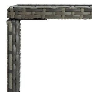 Gris 27,6 "x 27,6" x 43,3 "Poly Rattan y Glass Patio Bar Table - Product Image 4