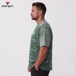 T-shirt en tissu 100 % coton délavé à l'acide avec logo pour homme, personnalisé, en tissu satiné épais, séchage rapide, vente en gros - Product Image 3