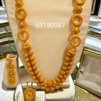 Parure de bijoux plaqué or 24 carats style vintage Comores Mayotte, comprenant collier et bracelets, élégante, en cuivre et diamants, cadeau pour les États-Unis