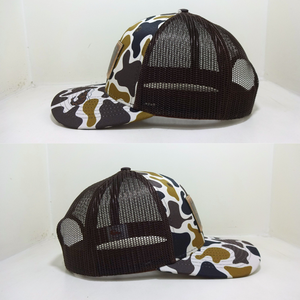 Gorra Trucker de Camuflaje con Parche de Cuero y Logotipo, Estilo Costero, Impresión de Patrón Personalizado, Cierre Ajustable, para Pesca y Caza, Venta al Por Mayor - Product Image 3