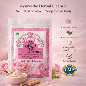 INDUMRITTIKA Multani Mitti Rose Powder Face Pack pour tous types de peaux Durée de conservation de 2 ans Emballage en sachets et en cartons - Product Image 4