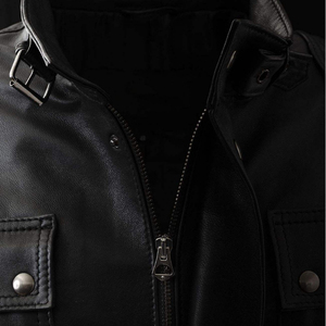 OEM Wholesale Winter <b>Men's</b> Genuine Leather Streetwear Jacket Waterproof Long Sleeve Front Logo Anti-Bacterial UV Protection - Product Image 5