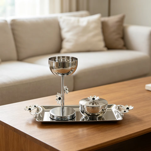 Ensemble brûleur d'encens en bois avec base ovale, pot de rangement en métal blanc avec couvercle en bois, insert de brûleur doré et pinces pour les encens - Product Image 6