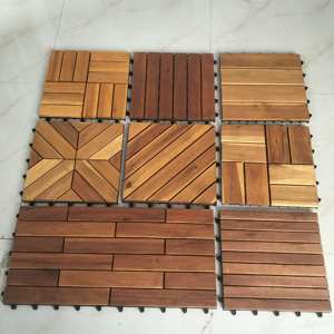 Tarima de acacia para jardín, tamaño 30 x 30 cm, antideslizante, impermeable, fácil de instalar, decoración para jardín, terraza, patio trasero, resistente a la intemperie. - Product Image 4