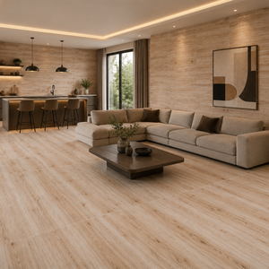 Carrelage de sol en porcelaine beige Dacota 60x120 cm, finition mate, imitation bois rustique, carrelage d'intérieur pour salon - Product Image 4
