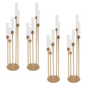 Candelabro de metal dorado de 5 brazos de alta calidad, directo de fábrica, centro de mesa decorativo para bodas y fiestas a bajo costo. - Product Image 1