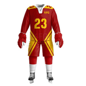 Customizable High Quality Low MOQ Ice Hockey Uniform Featuring Breathable <b>Material</b> Durable Design OEM Service Heat-Transfer - Product Image 2