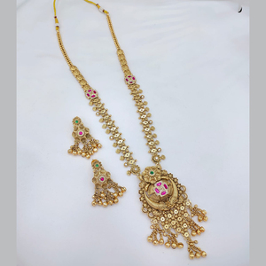Ensemble collier et boucles d'oreilles pour femme JeweleMarket, plaqué or, avec cristaux et strass, style ethnique, pour mariage, fiançailles, anniversaire, fête, cadeau - Product Image 1