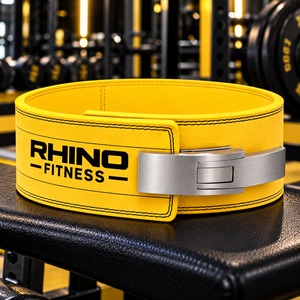 RHINO FITNESS Neoprene Adjustable Weightlifting Belt with Lumbar Support Yellow Wrap Around <b>Waist</b> Support for Adults - Product Image 6