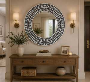 United Trade World's Customized Eco-Friendly Modern Bone Inlay Wall <b>Mirror</b> Frame Stand Decorative Bathroom <b>Mirror</b> - Product Image 3