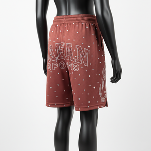 Short de basket-ball pour femmes en tissu mesh polyester léger et respirant avec logo en strass thermocollé - Product Image 5