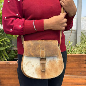 Sac à bandoulière vintage en cuir de vachette pour femmes sac à bandoulière en cuir véritable à sangle réglable fait à la main sacs de selle de style occidental - Product Image 6