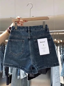Trendy Women Skinny High Waist Straight Denim Shorts Classic Blue Comfortable Summer Fashion Essential Bangladesh - Product Image 2