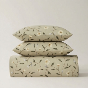 Yellow Floral <b>Satin</b> Quilt Cover Set T-250 <b>Satin</b> 100% Cotton Solid Woven Breathable All-Season Simple Style Home Use - Product Image 2