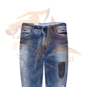 กางเกงยีนส์ผู้ชายคุณภาพสูงสั่งตัดได้ตามต้องการ แฟชั่นคุณภาพพรีเมียม เอวสูง สีพื้น - Product Image 3