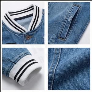 Chaqueta vaquera transpirable de alta calidad con estampado de moda nueva hecha en fábrica para hombre con personalización de logotipo frontal - Product Image 4