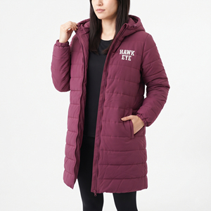 Manteau d'hiver long matelassé léger à capuche pour femme, doudoune mi-longue chaude et élégante, vêtement d'extérieur tendance - Product Image 3