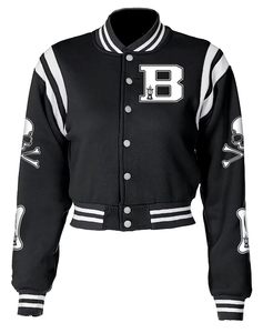 Women <b>Vintage</b> Cropped Varsity Jacket Bright Letter Print <b>Button</b> Down Bomber OEM Custom Bulk - Product Image 5