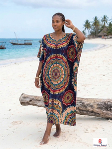 Printed <b>Kaftan</b> Dress Women Loose Fit Beach Cover Up Soft Fabric <b>Summer</b> Wear Elegant Style Bulk Manufacturing Wholesale Supply - Product Image 6