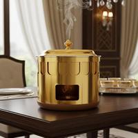 Plat de service de luxe de style arabe avec couvercle en forme de spirale, chauffe-soupe en cage à corde torsadée, pour buffet du Ramadan au Moyen-Orient, unité individuelle