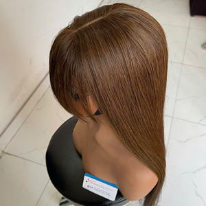 Perruque en cheveux naturels, couleur la plus vendue, perruque en cheveux humains avec fermeture en dentelle centrale, lisse, pour femmes, style doux, fournisseur de cheveux bruts - Product Image 6