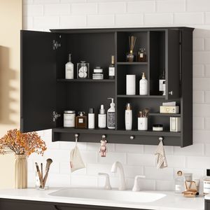 Armadietto da Bagno a Parete da 36 Pollici con Anta a Specchio Regolabile, Armadietto Portamedicinali - Product Image 2