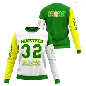 Sudadera de Cuello Redondo a Cuadros Verdes para Hombre Chi Eta Phi, Corte Regular, Logotipo Estampado por Sublimación, Ropa Casual de Otoño - Product Image 6