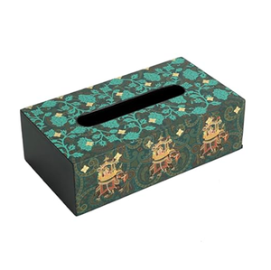 Boîte à mouchoirs en bois minimaliste avec impression florale émaillée pour la maison, le bureau, la voiture, accessoire de table - Product Image 6
