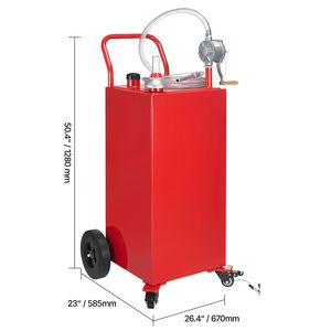 Tanque Portátil de Combustible de 40 Galones con Bomba de Transferencia Manual, Tanque de Almacenamiento de Diésel y Gasolina, 4 Ruedas de 10 Pulgadas - Equipo de Manejo de Materiales - Product Image 6