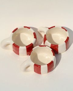 Minimalist Ceramic Coffee <b>Mugs</b> With Grid Pattern Matte Finish Home Use - Product Image 2