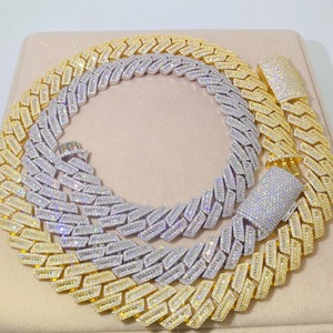 Cadena Cubana de Moissanita Más Vendida con Acabado en Oro y Plata, Collar Estilo Hip Hop Disponible a Buen Precio - Product Image 4