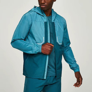 Ensemble de survêtement pour homme en polyester et nylon, veste et short, patchwork, contraste de couleurs, coupe oversize, coupe-vent - Product Image 1